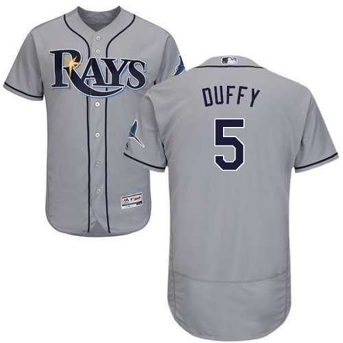Tampa Bay Rays #5 Matt Duffy Grey Flexbase Authentic Collection Stitched MLB Jersey