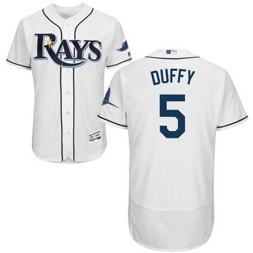 Tampa Bay Rays #5 Matt Duffy White Flexbase Authentic Collection Stitched MLB Jersey