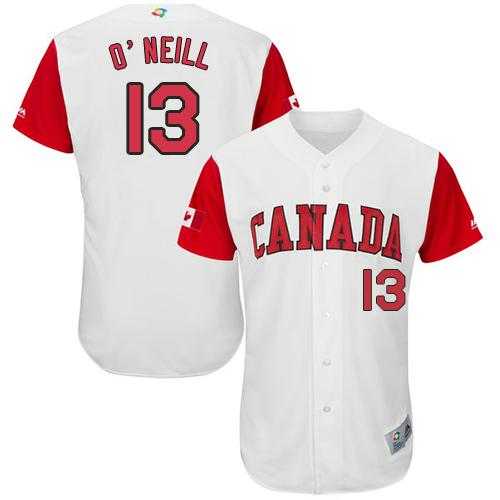 Team Canada #13 Tyler O'Neill White 2017 World Baseball Classic Authentic Stitched MLB Jersey