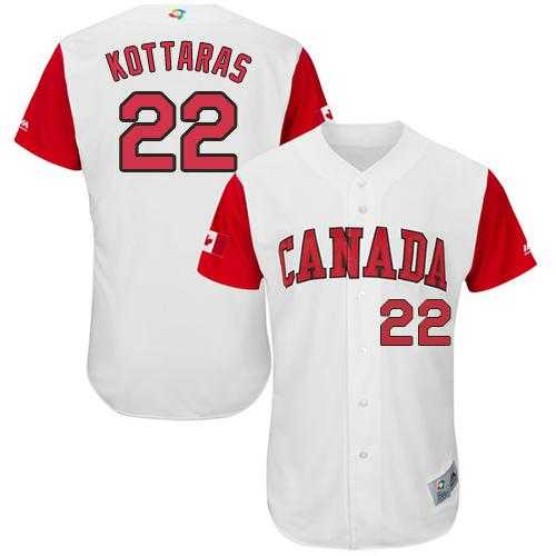 Team Canada #22 George Kottaras White 2017 World Baseball Classic Authentic Stitched MLB Jersey