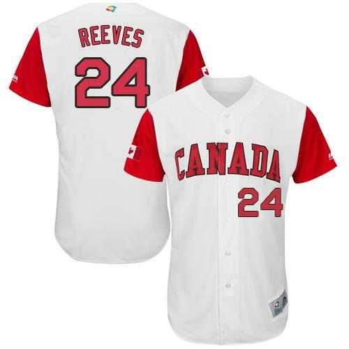 Team Canada #24 Mike Reeves White 2017 World Baseball Classic Authentic Stitched MLB Jersey