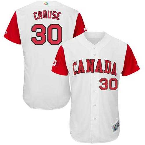 Team Canada #30 Michael Crouse White 2017 World Baseball Classic Authentic Stitched MLB Jersey