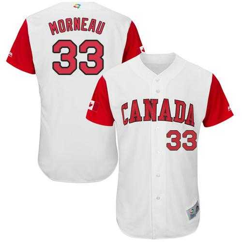Team Canada #33 Justin Morneau White 2017 World Baseball Classic Authentic Stitched MLB Jersey