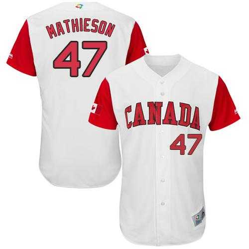 Team Canada #47 Scott Mathieson White 2017 World Baseball Classic Authentic Stitched MLB Jersey