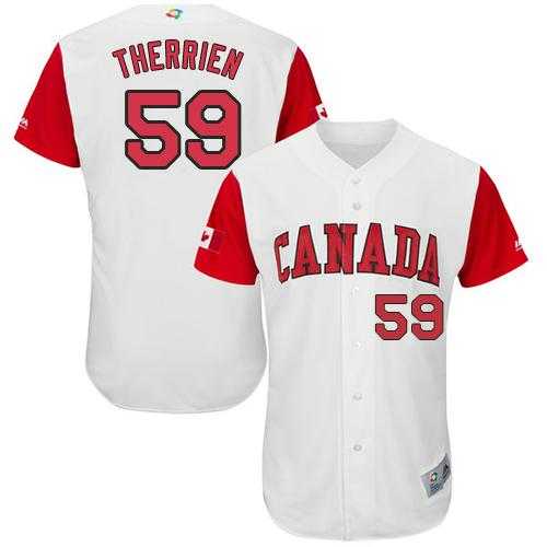 Team Canada #59 Jessen Therrien White 2017 World Baseball Classic Authentic Stitched MLB Jersey