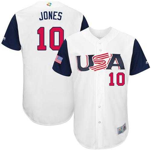 Team USA #10 Adam Jones White 2017 World Baseball Classic Authentic Stitched MLB Jersey