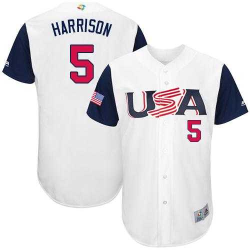Team USA #5 Josh Harrison White 2017 World Baseball Classic Authentic Stitched MLB Jersey