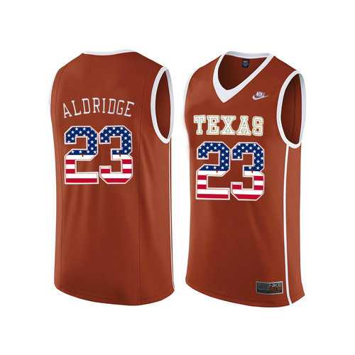 Texas Longhorns #23 LaMarcus Aldridge Orange College Basketball Jersey