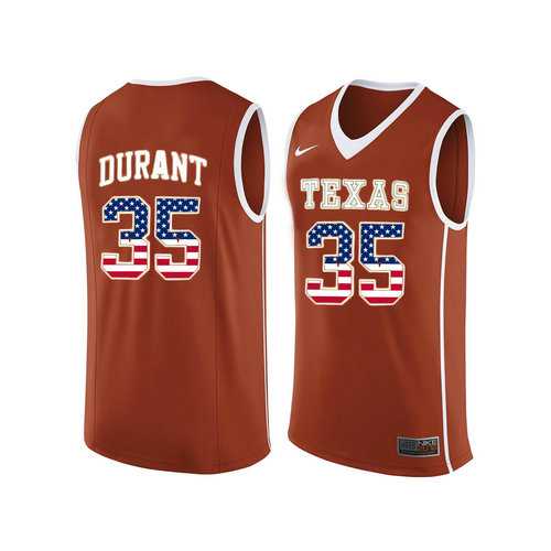 Texas Longhorns #35 Kevin Durant Orange College Basketball Jersey