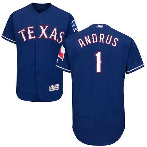 Texas Rangers #1 Elvis Andrus Blue Flexbase Authentic Collection Stitched MLB Jersey