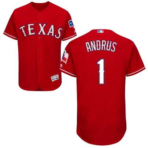 Texas Rangers #1 Elvis Andrus Red Flexbase Authentic Collection Stitched MLB Jersey