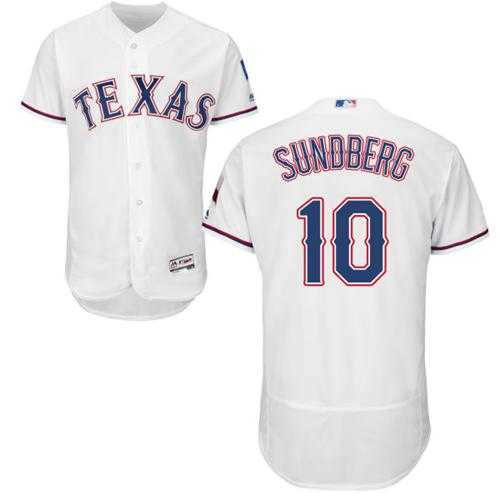 Texas Rangers #10 Jim Sundberg White Flexbase Authentic Collection Stitched MLB Jersey