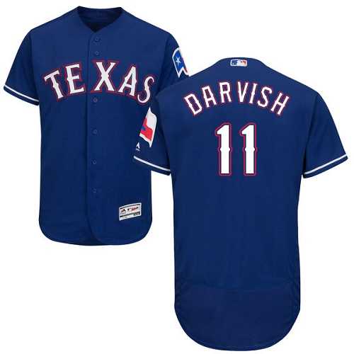Texas Rangers #11 Yu Darvish Blue Flexbase Authentic Collection Stitched MLB Jersey