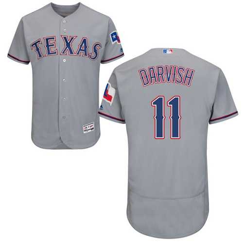 Texas Rangers #11 Yu Darvish Grey Flexbase Authentic Collection Stitched MLB Jersey