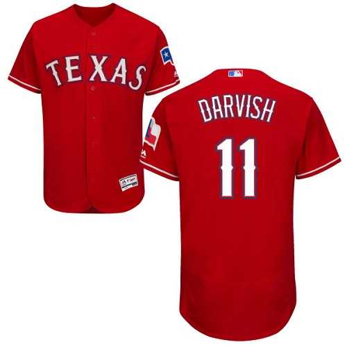 Texas Rangers #11 Yu Darvish Red Flexbase Authentic Collection Stitched MLB Jersey