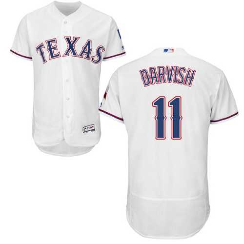 Texas Rangers #11 Yu Darvish White Flexbase Authentic Collection Stitched MLB Jersey