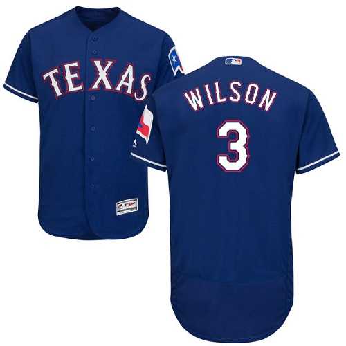 Texas Rangers #3 Russell Wilson Blue Flexbase Authentic Collection Stitched MLB Jersey