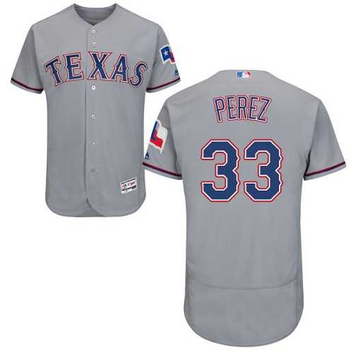 Texas Rangers #33 Martin Perez Grey Flexbase Authentic Collection Stitched MLB Jersey