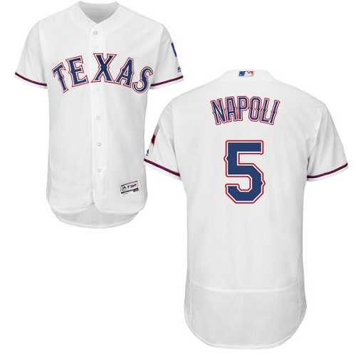 Texas Rangers #5 Mike Napoli White Flexbase Authentic Collection Stitched MLB Jersey