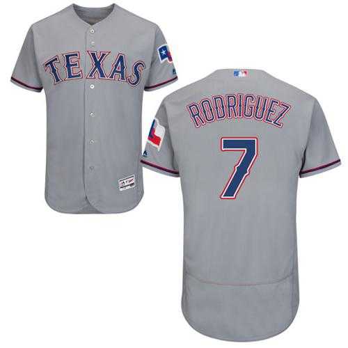 Texas Rangers #7 Ivan Rodriguez Grey Flexbase Authentic Collection Stitched MLB Jersey