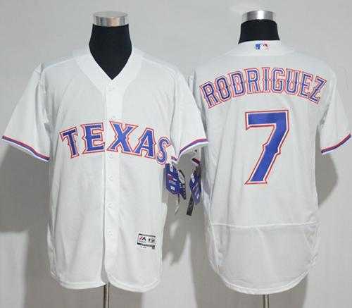 Texas Rangers #7 Ivan Rodriguez White Flexbase Authentic Collection Stitched MLB Jersey