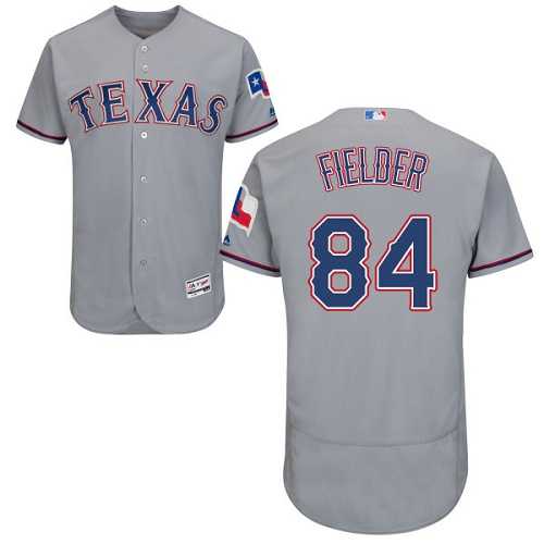 Texas Rangers #84 Prince Fielder Grey Flexbase Authentic Collection Stitched MLB Jersey