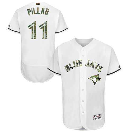 Toronto Blue Jays #11 Kevin Pillar White Flexbase Authentic Collection Memorial Day Stitched MLB Jersey