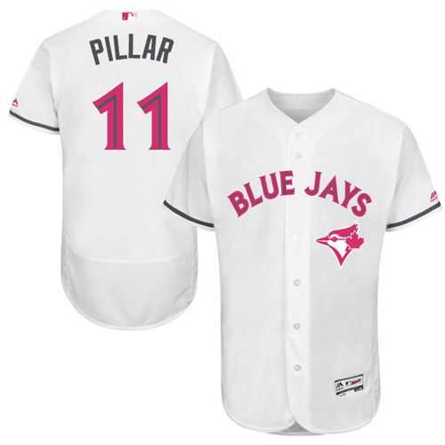 Toronto Blue Jays #11 Kevin Pillar White Flexbase Authentic Collection Mother's Day Stitched MLB Jersey