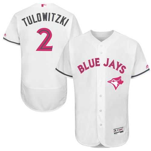Toronto Blue Jays #2 Troy Tulowitzki White Flexbase Authentic Collection Mother's Day Stitched MLB Jersey