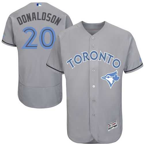 Toronto Blue Jays #20 Josh Donaldson Grey Flexbase Authentic Collection Father's Day Stitched MLB Jersey