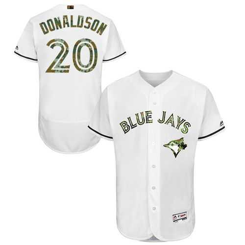 Toronto Blue Jays #20 Josh Donaldson White Flexbase Authentic Collection Memorial Day Stitched MLB Jersey