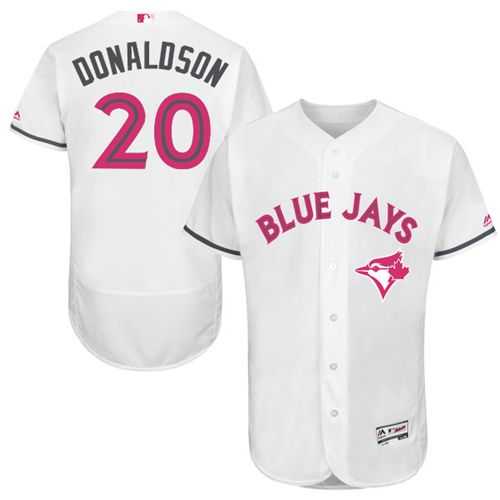 Toronto Blue Jays #20 Josh Donaldson White Flexbase Authentic Collection Mother's Day Stitched MLB Jersey