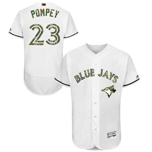 Toronto Blue Jays #23 Dalton Pompey White Flexbase Authentic Collection Memorial Day Stitched MLB Jersey