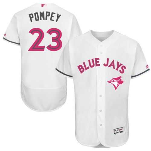 Toronto Blue Jays #23 Dalton Pompey White Flexbase Authentic Collection Mother's Day Stitched MLB Jersey