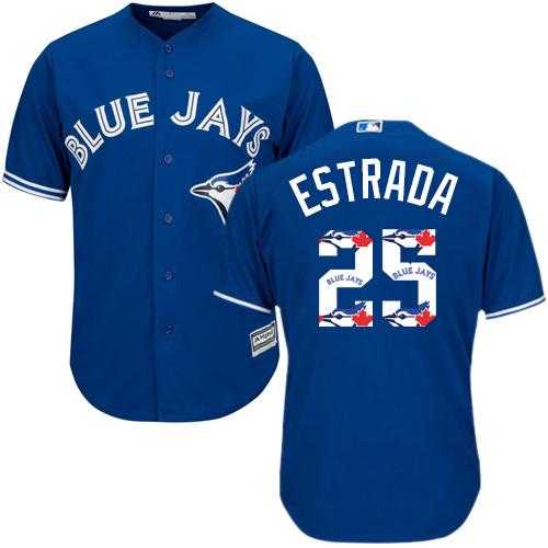 Toronto Blue Jays #25 Marco Estrada Blue Team Logo Fashion Stitched MLB Jersey