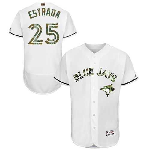 Toronto Blue Jays #25 Marco Estrada White Flexbase Authentic Collection Memorial Day Stitched MLB Jersey