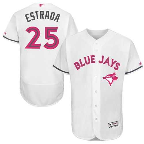 Toronto Blue Jays #25 Marco Estrada White Flexbase Authentic Collection Mother's Day Stitched MLB Jersey