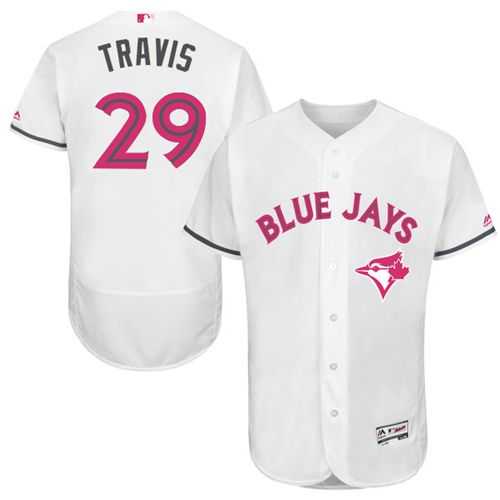 Toronto Blue Jays #29 Devon Travis White Flexbase Authentic Collection Mother's Day Stitched MLB Jersey