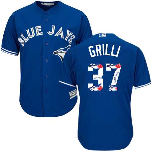 Toronto Blue Jays #37 Jason Grilli Blue Team Logo Fashion Stitched MLB Jersey