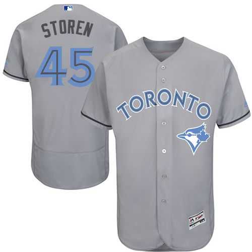 Toronto Blue Jays #45 Drew Storen Grey Flexbase Authentic Collection Father's Day Stitched MLB Jersey