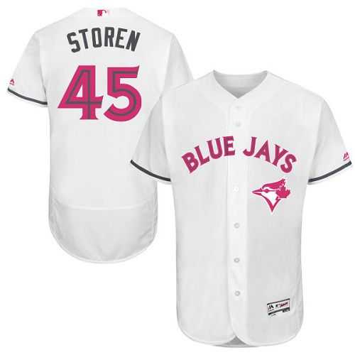 Toronto Blue Jays #45 Drew Storen White Flexbase Authentic Collection Mother's Day Stitched MLB Jersey