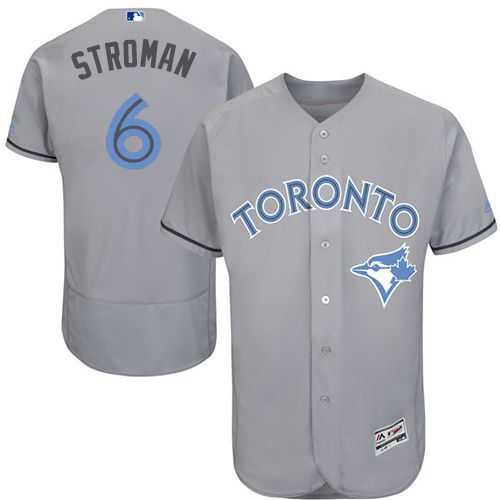 Toronto Blue Jays #6 Marcus Stroman Grey Flexbase Authentic Collection Father's Day Stitched MLB Jersey