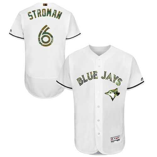 Toronto Blue Jays #6 Marcus Stroman White Flexbase Authentic Collection Memorial Day Stitched MLB Jersey