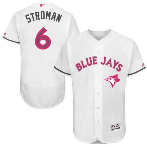 Toronto Blue Jays #6 Marcus Stroman White Flexbase Authentic Collection Mother's Day Stitched MLB Jersey