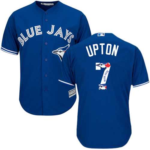 Toronto Blue Jays #7 B.J. Upton Blue Team Logo Fashion Stitched MLB Jersey