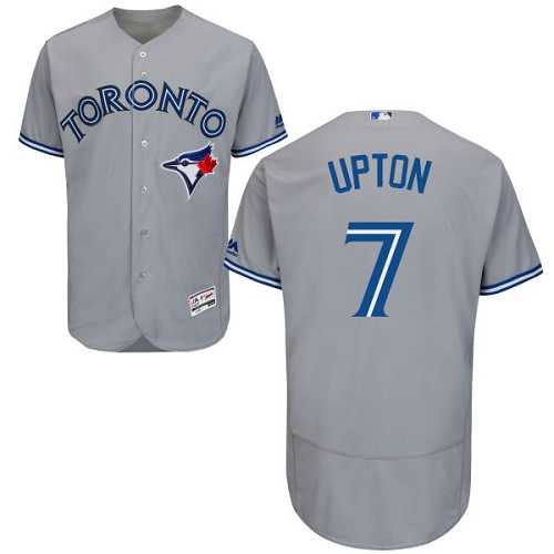 Toronto Blue Jays #7 B.J. Upton Grey Flexbase Authentic Collection Stitched MLB Jersey