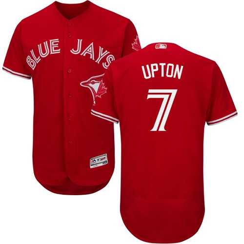 Toronto Blue Jays #7 B.J. Upton Red Flexbase Authentic Collection Canada Day Stitched MLB Jersey