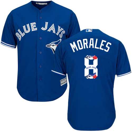 Toronto Blue Jays #8 Kendrys Morales Blue Team Logo Fashion Stitched MLB Jersey