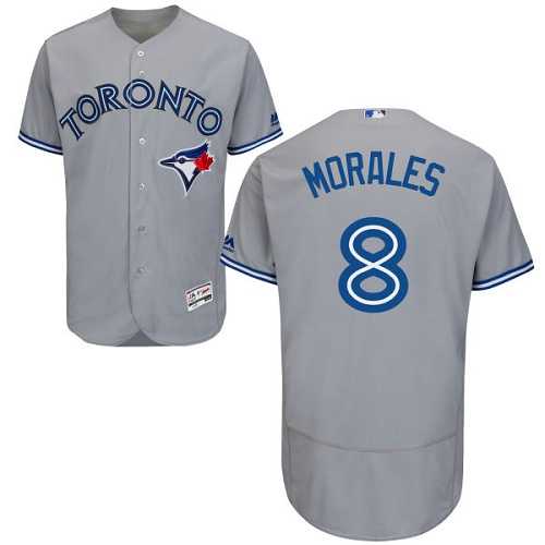 Toronto Blue Jays #8 Kendrys Morales Grey Flexbase Authentic Collection Stitched MLB Jersey