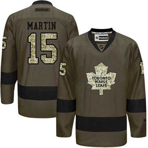 Toronto Maple Leafs #15 Matt Martin Green Salute to Service Stitched NHL Jersey